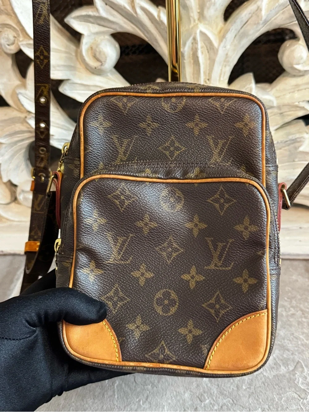Louis Vuitton Monogram Amazon Canvas Messenger Bag with Tan Trim